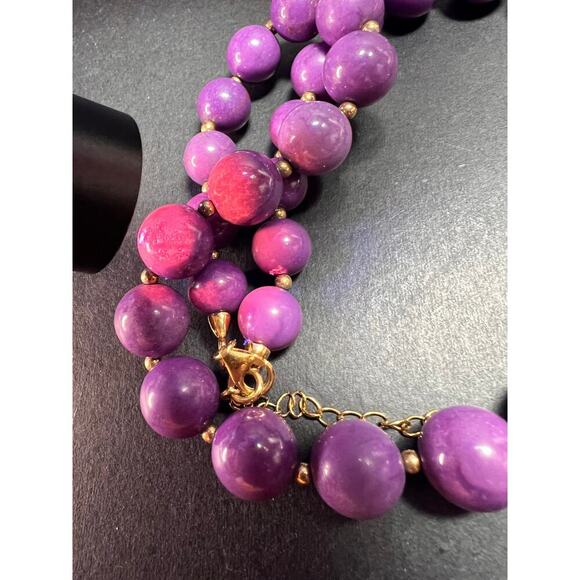 NEW Phosphosiderite graduated beaded necklace in vermeil - Picture 8 of 14